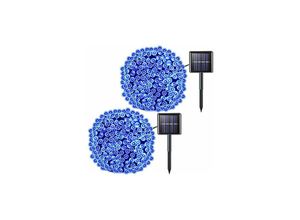 9130872389536 - Solar Lichterkette 2er Pack Solar Lichterkette Outdoor Wasserdicht 100 LED 13m 8 Modi Blau Solar Weihnachtsbeleuchtung für Garten Hochzeit Party