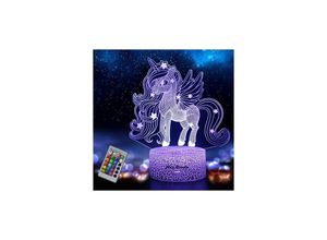 9130872389598 - Einhorn-Nachtlicht für Kinder Baby Einhorn-Geschenke für Mädchen Einhorn-Spielzeug 16 farbwechselnde Einhorn-Lichter Lampe mit Fernbedienung