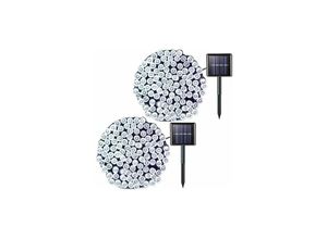 9130872390204 - Solar-Lichterketten 2er-Pack Solar-Lichterketten für den Außenbereich 100 led 13 m weiße wasserdichte Solar-Lichterketten für den Außenbereich 8