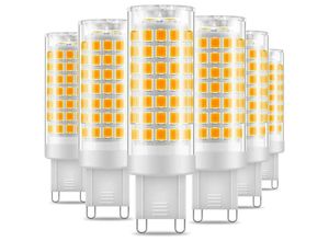 9130933751555 - KZQ - G9-LED-Glühbirne – 7 w warmweiß 3000 k 650 lm energiesparend entspricht 60 w Halogenlicht 360-Grad-Winkel AC220–240 v – 6 Stück