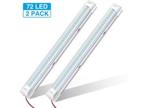 9137784733273 - 2 stücke audew 12 v 72 led Weiße led Auto Innenbeleuchtung Bar Lampe Für Van Caravan Bus