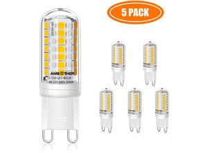 9137784733693 - Maerex - 5PCS 4W ac 220-240V G9 Ampullen led SMD2835 3000K Blanc Chaud 450LM Pas de Flicker Light