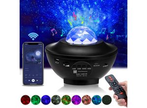 9137784900880 - Insma - led Galaxy Projektor Licht Sternenhimmel Stern Bluetooth Musik Nachtlicht + Fernbedienung Fantablau