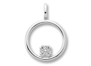 9145546191391 - Ketten-Anhänger 004 ct Diamant Brillant Anhänger aus 585 Weißgold Schmuckanhänger Gr Damen 004 ct mit Diamant Weißgold 585-Diamanten silberfarben (silber) Damen Anhänger Gold Schmuck