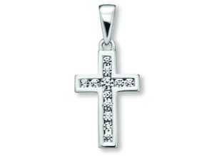 9145546193586 - Ketten-Anhänger Zirkonia Kreuz Anhänger aus 925 Silber Schmuckanhänger Gr Damen Silber 925 (Sterlingsilber) silberfarben (silber) Damen Silber Schmuck