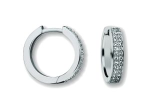 9145546197072 - Paar Creolen Zirkonia Ohrringe aus 925 Silber Gr Damen mit Zirkonia Silber 925 (Sterlingsilber) silberfarben (silber) Damen Silber Schmuck