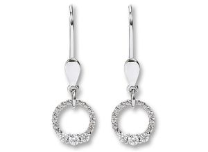 9145546197560 - Paar Ohrhänger Zirkonia Ohrringe aus 333 Weißgold Gr Damen mit Zirkonia Weißgold 333 silberfarben (silber) Damen Ohrhänger Gold Schmuck