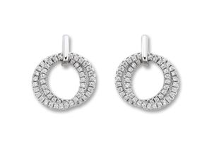 9145546199113 - Paar Ohrhänger Zirkonia Kreise Ohrringe Ohrstecker aus 925 Silber Gr Damen Silber 925 (Sterlingsilber) silberfarben (silber) Damen Ohrhänger Silber Schmuck Kreise