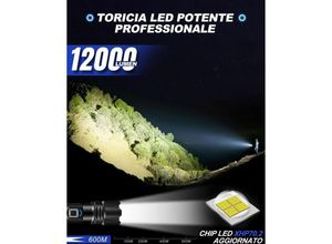 9151234584628 - Ultrastarke LED-Taschenlampe 10000 Lumen wiederaufladbar IP67 wasserdichte taktische Lampe P70-Taschenlampen 5 Modi zoombar für Camping