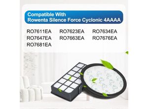 9151234584697 - 2 Stück HEPA-Filter für Rowenta Silence Force Cyclonic 4AAAA RO7647EA RO7663EA RO7676EA RO7681EA (Modell RO76xx) Staubsauger Ersatzfilterzubehör