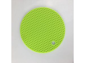 9155505001203 - Lycxames - 2 Stück Topf Untersetzer Silicone Trivet Mat Silikon Topflappen Spülmaschinenfest Hitzebeständigerung Rutschfest Wabenmuster--18cmgrun