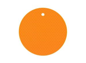 9155505001210 - Lycxames - 2 Stück Topf Untersetzer Silicone Trivet Mat Silikon Topflappen Spülmaschinenfest Hitzebeständigerung Rutschfest Wabenmuster--14cmorange