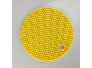 9155505001234 - Lycxames - 2 Stück Topf Untersetzer Silicone Trivet Mat Silikon Topflappen Spülmaschinenfest Hitzebeständigerung Rutschfest Wabenmuster--14cmgelb