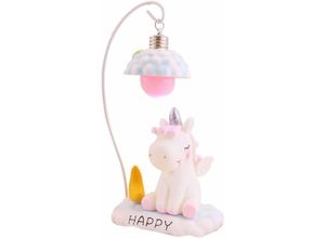 9155505009520 - Einhorn Nachtlicht Schlafzimmerlampe Schreibtischlampe Geschenk für Kinder Mädchen mit Batterie (Rosa)