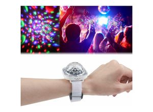 9155505009711 - Disco-Licht Sternenprojektor-Licht Party-Ball-Lichter Disco-Uhr für Kinder Mini-LED-Nachtlicht mit Farbwechsel (Weiß)