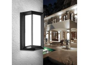 9155505011653 - Lycxames - 6000K Außenwandleuchte 18W Aluminium Wandleuchte Outdoor led Lampe Außenleuchten Wasserdicht IP65 Anthrazit Beleuchtung Deko Licht für