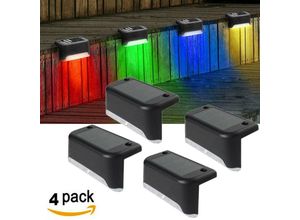 9155505011950 - 4er-Pack Solarbetriebene LED-Treppenlichter in schwarzer Muschelfarbe Hof Zaun Wand Landschaft Auffahrt Zaun