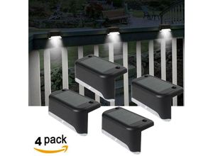 9155505011974 - 4er-Pack Solar-LED-Treppenlichter schwarze Muschel weißes Licht Hofzaun Wand Landschaft Auffahrt Zaunlichter