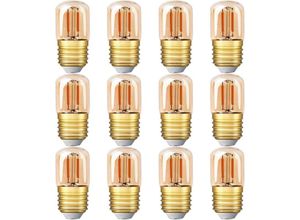 9168919569870 - Aougo - Mini-Röhren-LED-Glühbirne 1 w T28 Edison-LED-Glühlampe E27-Schraubsockel 2200 k superwarmweiße Glühbirne für dekorative nicht dimmbare