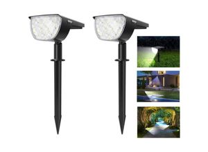 9168919569887 - 2er-Pack Solarstrahler für den Außenbereich 30 LED-Solarlampen wasserdicht IP67 verstellbar Solar-Flutlicht mit Solarpanel 180°