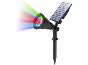 9168919569924 - Solar-Außenlampe Solar-Flutlicht mit 4 wechselnden Farben kabellose wasserdichte IP65-Gartenlampe für den Außenbereich mit 180° verstellbarem