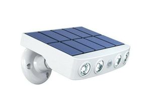 9168919570029 - Verstellbare wasserdichte Solar-Außenlampe mit Bewegungsmelder – Hochwertiges Schnellladepanel – 4 kaltweiße COB-LEDs 500 Lumen – Automatisches