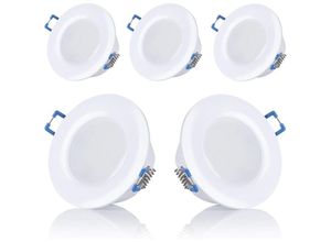 9168919573396 - Memkey - Set mit 5 LED-Einbaustrahlern für Badezimmer IP44 230 v ultraflach 5 w erhältlich in warmweiß und kaltweiß rund weiß für Badezimmer 9168919573396 - Memkey - Set mit 5 LED-Einbaustrahlern für Badezimmer IP44 230 v ultraflach 5 w erhältlich in warmweiß und kaltweiß rund weiß für Badezimmer