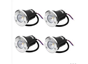 9168919573419 - 4 led Bodeneinbaustrahler 5W Bodeneinbauleuchte für den Außenbereich Bodeneinbaustrahler für den Außenbereich rostfrei belastbar bis 800kg