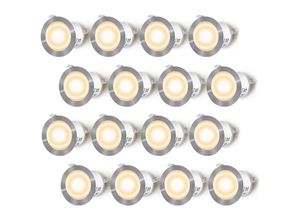 9168919573440 - Memkey - Set mit 16 LED-Einbaustrahlern für Holzterrasse wasserdicht IP67 Einbaustrahler für den Außenbereich 06 w DC12 v warmweißes Licht