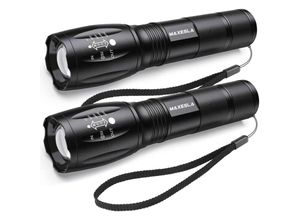 9168919574195 - Memkey - Ultrastarke LED-Taschenlampe 2000 Lumen IP65 wasserdichte taktische Lampe zoombar 5 Beleuchtungsmodi stoßfest rutschfest für Camping