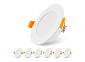 9168919575338 - Memkey - 6er Pack Ultraflache led Einbaustrahler 230V 5W Deckeneinbauleuchte 3000K led Strahler Deckenstrahler für Badezimmer Wohnzimmer Küche