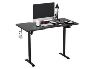 9178524702777 - Höhenverstellbarer Schreibtisch mit Desktop 140x60cm Ergonomischer Tischplatte mit Memory-Steuerung Schwarz - Tolletour