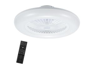 9180102181751 - Tolletour - led Deckenventilator mit Beleuchtung und Fernbedienung Dimmbar Deckenleuchte Schlafzimmer Wohn 80W