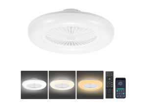 9180102182499 - Vingo - led Deckenventilator mit Beleuchtung und Fernbedienung Dimmbar Deckenleuchte Schlafzimmer Wohn 80W