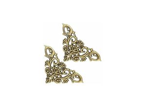 9183864011519 - Dekorative Ecke 12 Stück Möbelschutz Antik-Stil hohl für Schmuck Sammelalbum Album Schutz Holzkiste Ecke Dekoration Hardware-Zubehör