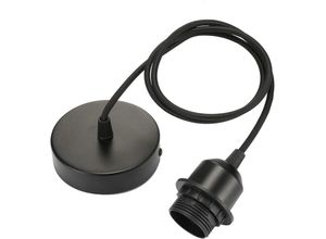 9300920745366 - Memkey - E27-Pendelleuchte mit Schraubring 100 cm verstellbares Stoffkabel Pendelleuchte kompatibel mit Lampenschirm ideale Fassung für