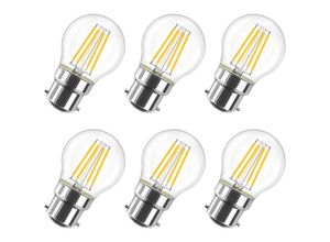 9302366296501 - Memkey - 4 w LED-Glühlampe in Bayonnate G45 B22 2700 k Warmweiß 470 lm Vintage-Glühbirne nicht dimmbar 6er-Pack [Energieklasse e]