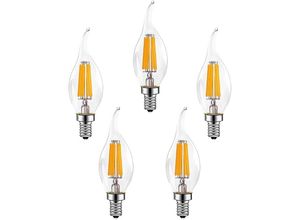 9302366296624 - Memkey - Stück E14 6 w dimmbare LED-Glühlampen (entspricht 60 w Halogenlampe) 600 lm warmweiß 2700 k Retro-Kerzenlampe C35 Energiesparlampe