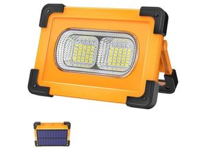 9302366297027 - Memkey - 80 w wiederaufladbares LED-Flutlicht 4 Modi superhelles Arbeitslicht tragbares LED-Flutlicht mit Solarpanel Baulampe für Baustelle