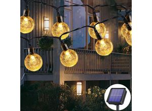 9302366309003 - Solar-Lichterkette für den Außenbereich 50 LEDs 7 m 8 Solarmodi wasserdicht für draußen innen Beleuchtung für Garten Bäume Terrasse