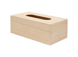 9302366317411 - Memkey - Taschentuchbox mit Sockel Holz Beige 23 x 12 x 85 cm