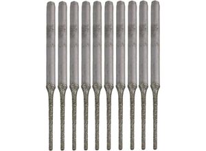 9302366318470 - Memkey - Set mit 10 verlängerten Diamantbohrern mit silberner Spitze von  zum Bohren von Löchern in Mineralien Perlen Achaten Schmuck Silber