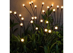 9309986207955 - Warmweiß) Solarleuchten Außen 1 Stück 10 led Solar Firefly Lights für Garten Balkon Solarlampe Outdoor Gartendekoration Wasserdicht IP65 - Csparkv