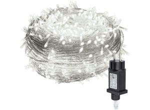 9311835559856 - Swanew - 10M 100 led Lichterkette 8 Lichtmodi Wasserdicht Party Garten Strom Beleuchtung Innen Außen Weihnachten Hochzeit Deko Kaltweiß