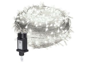 9311835559870 - SWANEW 20M 200 LED Lichterkette 8 Lichtmodi Wasserdicht Party Garten Strom Beleuchtung Innen Außen Weihnachten Hochzeit Deko Kaltweiß