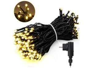 9311835559979 - Swanew - 10M 100 led Lichterkette 8 Lichtmodi Wasserdicht Party Garten Beleuchtung Innen Außen Weihnachten Hochzeit Deko Warmweiß