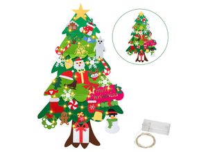 9311835560043 - Weihnachtsbaum Filz 33 pcs Filz Weihnachtsbaum Kinder diy Filz Weihnachtsbaum Mit Led Lichter Für Kinder Weihnachten Geschenk Filz Weihnachtsbaum