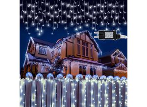 9311835560616 - LED-Lichterkette Eisregen LED-Lichtervorhang für Außen Innen Lichterkettenvorhang mit 8 Modi IP44 Wasserfest Weihnachtsdeko aussen Party Garten 20M