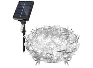 9311835563822 - Swanew - 5M Solar led Eisregen Lichterkette Außen Innen Kaltweiß Lichtervorhang 200 LEDs Eiszapfen Weihnachtsbeleuchtung 8 Modi Weihnachtsdeko Party