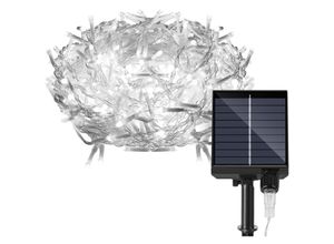 9311835563860 - SWANEW 15M Solar LED Eisregen Lichterkette Außen Innen Kaltweiß Lichtervorhang 600 LEDs Eiszapfen Weihnachtsbeleuchtung 8 Modi Weihnachtsdeko Party